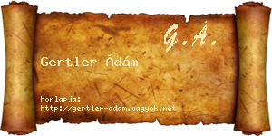 Gertler Ádám névjegykártya